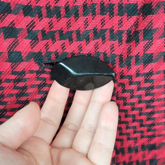 Vintage 90s Red & Black Houndstooth Blazer Jacket - Picture 7 of 8